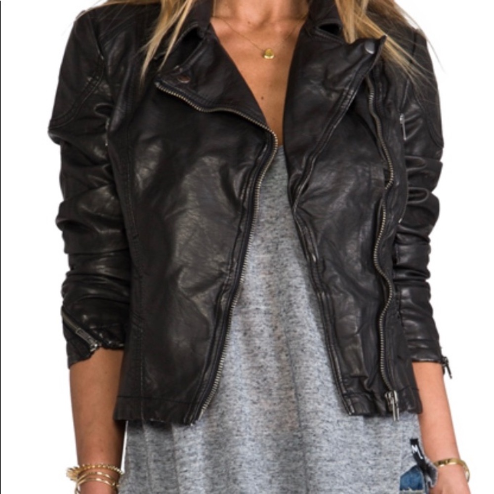 Free People vegan leather jacket
